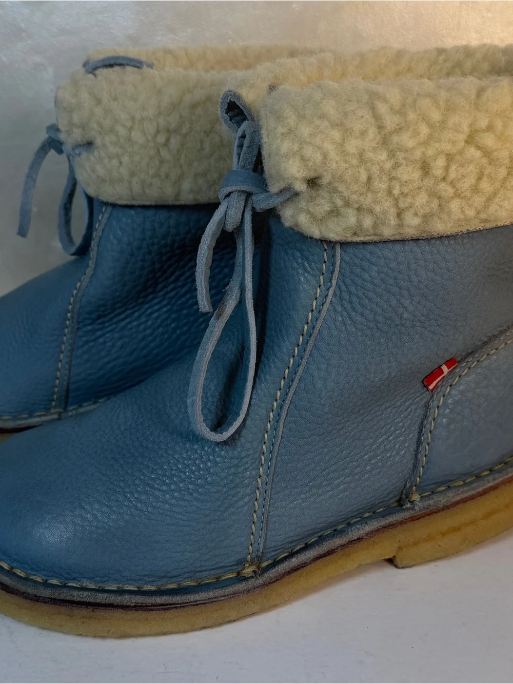 Duckfeet Århus Jeans Blue Wool-Lined Leather Boots
